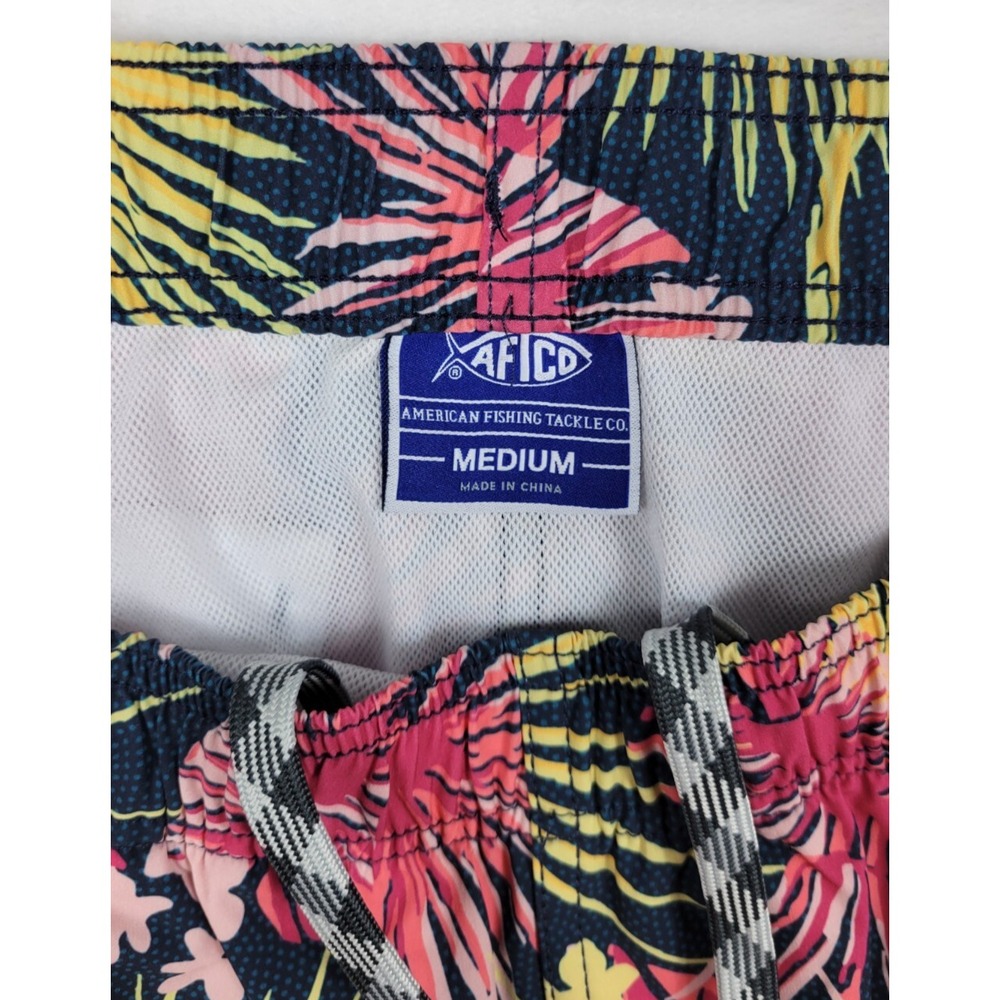 Aftco Swim Trunks Fishing Shorts Size Medium 7.5 Inseam Mesh Lined Drawstring EC - Picture 7 of 10
